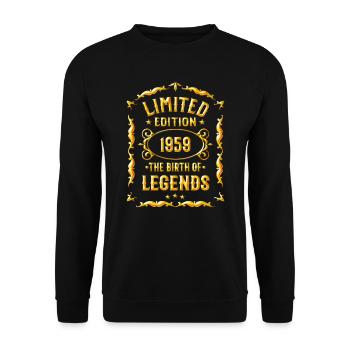 Born 1959 - Gift birthday 1959 - Unisex Sweatshirt - black - Front - Alina (178cm) & Michal (187cm)