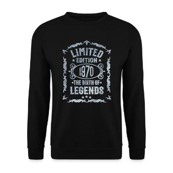 1970 Born - 51 birthday born 1970 - Unisex Sweatshirt - black - Front - Alina (178cm) & Michal (187cm)