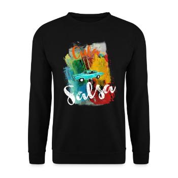 Cuba Salsa Havana vintage T-shirt - Unisex Sweatshirt - black - Front - Alina (178cm) & Michal (187cm)
