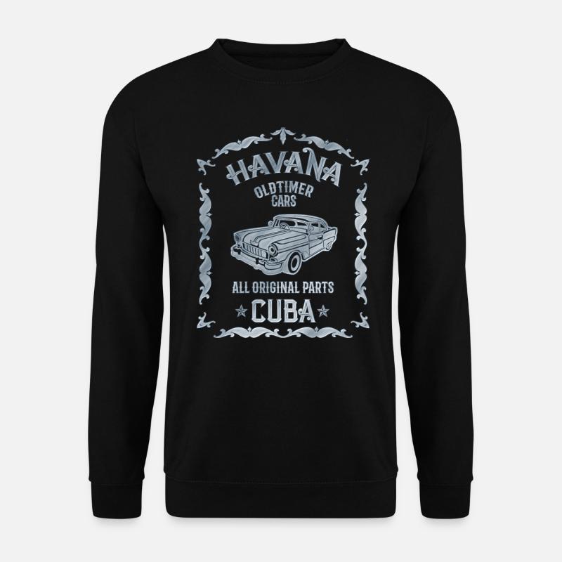Cuba Havana Vintage Oldtimer Car - Unisex Pullover - Schwarz