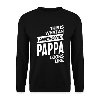 This is What an Awesome Pappa - Unisex Sweatshirt - black - Front - Alina (178cm) & Michal (187cm)