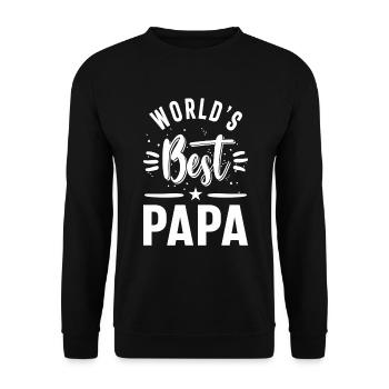 World's Best Papa - Unisex Sweatshirt - black - Front - Alina (178cm) & Michal (187cm)