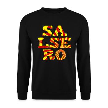 Salsa Dancer Geschenk T-Shirt - Unisex Pullover - Schwarz - Vorne - Alina (178cm) & Michal (187cm)
