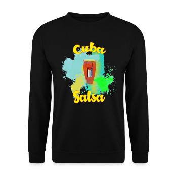Cuba Salsa Music Dance Gift - Unisex Sweatshirt - black - Front - Alina (178cm) & Michal (187cm)