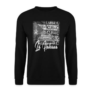 Havana Cuba Gift for Cuba Friends - Unisex Sweatshirt - black - Front - Alina (178cm) & Michal (187cm)