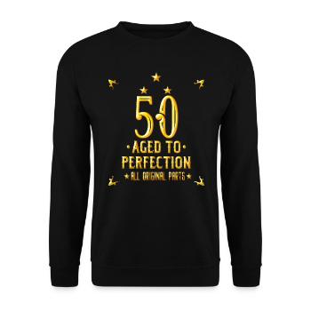 50 Birthday Gift Vintage Design T-Shirt - Unisex Sweatshirt - black - Front - Alina (178cm) & Michal (187cm)