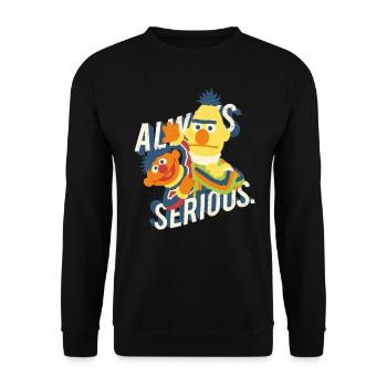 5 Rue Sésame Always Serious - Sweat-shirt Unisexe - noir - Devant - Alina (178cm) & Michal (187cm)