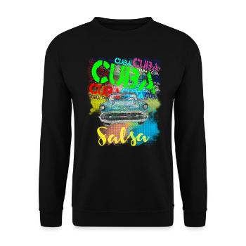 Cuba Salsa Havana classic car - Unisex Sweatshirt - black - Front - Alina (178cm) & Michal (187cm)