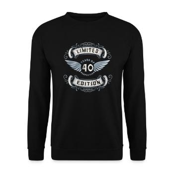 40th birthday gift - 40 years old - Unisex Sweatshirt - black - Front - Alina (178cm) & Michal (187cm)