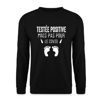 T-shirt d'annonce de grossesse, Citation drôle - Sweat-shirt Unisexe - noir - Devant - Alina (178cm) & Michal (187cm)