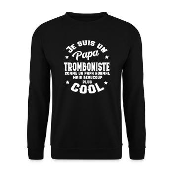 Papa Joueur de Trombone - Sweat-shirt Unisexe - noir - Devant - Alina (178cm) & Michal (187cm)