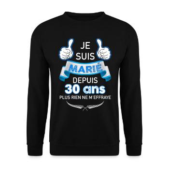 Fête De Mariage idée Cadeau Expression Homme - Sweat-shirt Unisexe - noir - Devant - Alina (178cm) & Michal (187cm)
