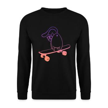 Skateboard Skater Cat Skateboarder - Unisex Sweatshirt - black - Front - Alina (178cm) & Michal (187cm)