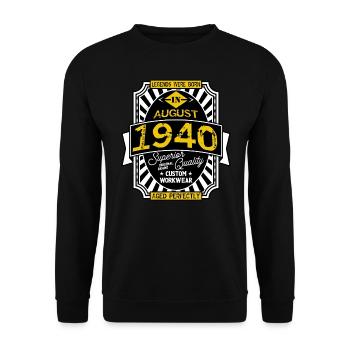 1940 AUGUST - Unisex Sweatshirt - black - Front - Alina (178cm) & Michal (187cm)