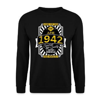 1942 JUNE - Sweat-shirt Unisexe - noir - Devant - Alina (178cm) & Michal (187cm)