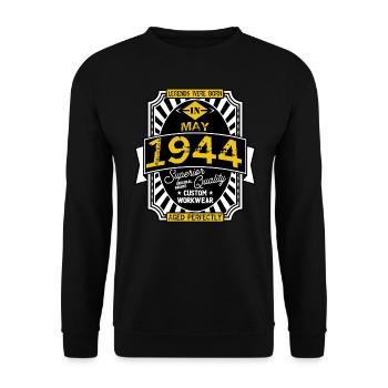 1944 MAI - Unisex Pullover - Schwarz - Vorne - Alina (178cm) & Michal (187cm)