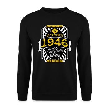 1946 OCTOBER - Sweat-shirt Unisexe - noir - Devant - Alina (178cm) & Michal (187cm)