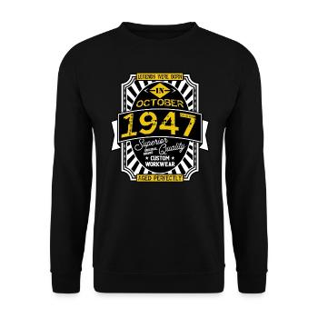 1947 OCTOBER - Sweat-shirt Unisexe - noir - Devant - Alina (178cm) & Michal (187cm)