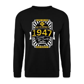 1947 DECEMBER - Sweat-shirt Unisexe - noir - Devant - Alina (178cm) & Michal (187cm)