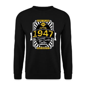 APRIL 1947 - Unisex Pullover - Schwarz - Vorne - Alina (178cm) & Michal (187cm)
