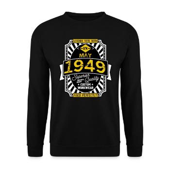 1949 MAI - Unisex Pullover - Schwarz - Vorne - Alina (178cm) & Michal (187cm)