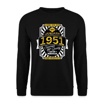1951 JANUARY - Sweat-shirt Unisexe - noir - Devant - Alina (178cm) & Michal (187cm)