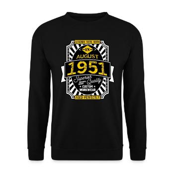 1951 AUGUST - Sweat-shirt Unisexe - noir - Devant - Alina (178cm) & Michal (187cm)