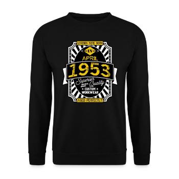 1953 APRIL - Unisex Pullover - Schwarz - Vorne - Alina (178cm) & Michal (187cm)