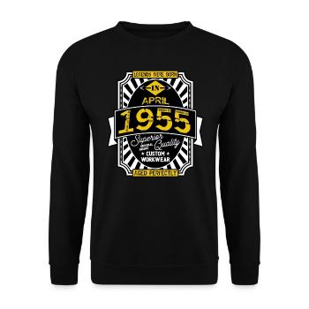 APRIL 1955 - Unisex Pullover - Schwarz - Vorne - Alina (178cm) & Michal (187cm)