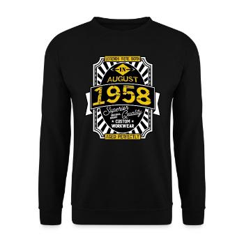 1958 AUGUST - Sweat-shirt Unisexe - noir - Devant - Alina (178cm) & Michal (187cm)