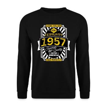 1957 FEBRUARY - Unisex Sweatshirt - black - Front - Alina (178cm) & Michal (187cm)