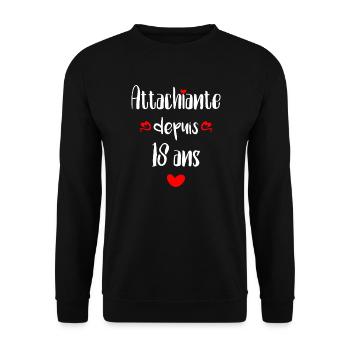 Femme Attachiante 18 ans Anniversaire Fille 18 ans - Sweat-shirt Unisexe - noir - Devant - Alina (178cm) & Michal (187cm)