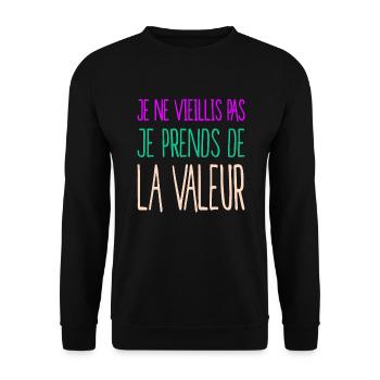 Célébrer l'âge et la sagesse femmes, filles - Sweat-shirt Unisexe - noir - Devant - Alina (178cm) & Michal (187cm)