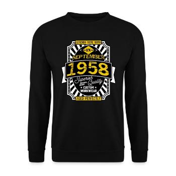 1958 SEPTEMBER - Sweat-shirt Unisexe - noir - Devant - Alina (178cm) & Michal (187cm)