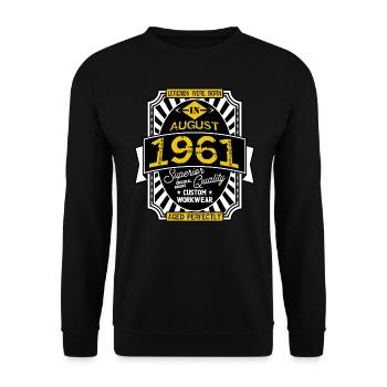 1961 AUGUST - Sweat-shirt Unisexe - noir - Devant - Alina (178cm) & Michal (187cm)