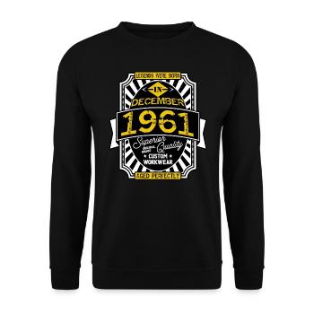 1961 DECEMBER - Sweat-shirt Unisexe - noir - Devant - Alina (178cm) & Michal (187cm)