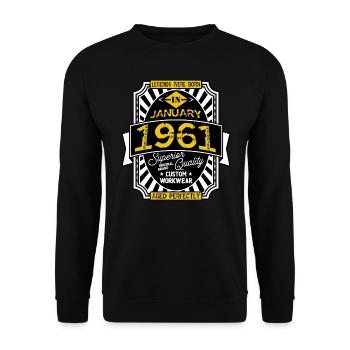 1961 JANUARY - Sweat-shirt Unisexe - noir - Devant - Alina (178cm) & Michal (187cm)