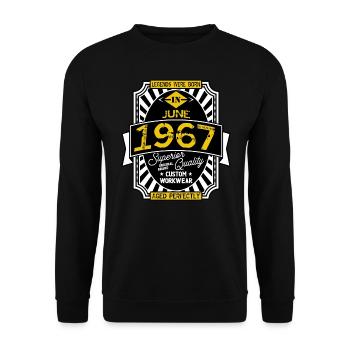 1967 JUNE - Sweat-shirt Unisexe - noir - Devant - Alina (178cm) & Michal (187cm)