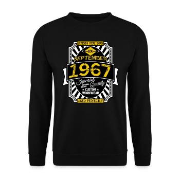 1967 SEPTEMBER - Sweat-shirt Unisexe - noir - Devant - Alina (178cm) & Michal (187cm)