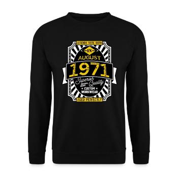 AUGUST 1971 - Unisex Pullover - Schwarz - Vorne - Alina (178cm) & Michal (187cm)