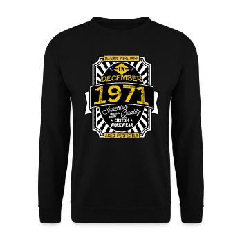 1971 DECEMBER - Sweat-shirt Unisexe - noir - Devant - Alina (178cm) & Michal (187cm)