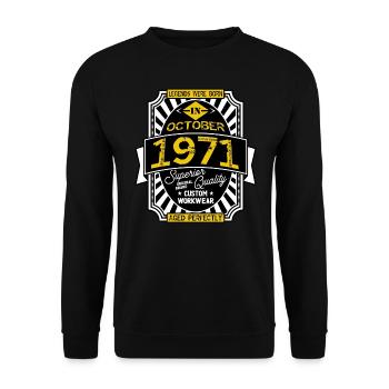 1971 OCTOBER - Sweat-shirt Unisexe - noir - Devant - Alina (178cm) & Michal (187cm)