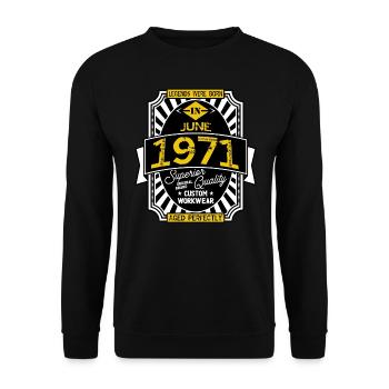 1971 JUNE - Sweat-shirt Unisexe - noir - Devant - Alina (178cm) & Michal (187cm)