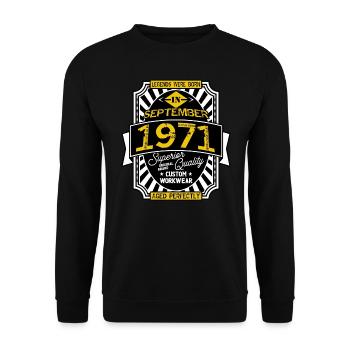 1971 SEPTEMBER - Sweat-shirt Unisexe - noir - Devant - Alina (178cm) & Michal (187cm)