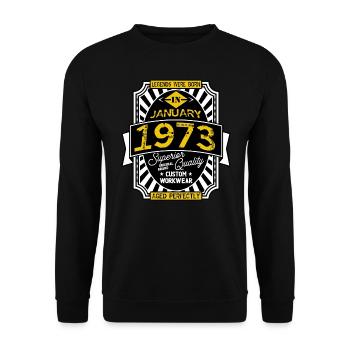 JANUAR 1973 - Unisex Pullover - Schwarz - Vorne - Alina (178cm) & Michal (187cm)