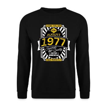 AUGUST 1977 - Unisex Pullover - Schwarz - Vorne - Alina (178cm) & Michal (187cm)
