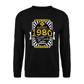 1980 AUGUST - Sweat-shirt Unisexe - noir - Devant - Alina (178cm) & Michal (187cm)