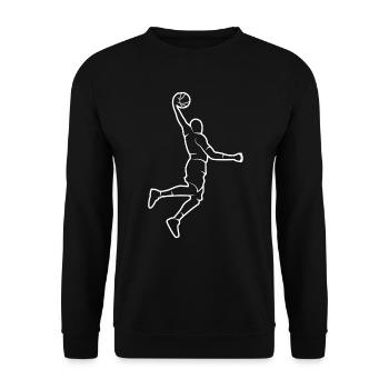 Basketballer Silhouette Bball Basketballspieler - Unisex Pullover - Schwarz - Vorne - Alina (178cm) & Michal (187cm)