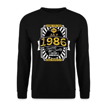 1986 JULI - Unisex Pullover - Schwarz - Vorne - Alina (178cm) & Michal (187cm)
