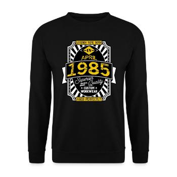 April 1985 - Unisex Pullover - Schwarz - Vorne - Alina (178cm) & Michal (187cm)